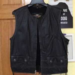 Woman or man Harley Davidson leather vest.
